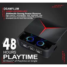 M90 Pro TWS Wireless Touch Control Earbuds Noise Reduction Stereo Bluetooth Earphones, LED Display Headset with Power Bank Charging Compatible with all Devices