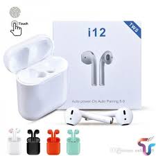 Mini Headphones Wireless Bluetooth 5.0 i12 Tws EarbudsTouch Control Earphones Headsets for Iphone Samsung Xiaomi Huawei For iOS And Android - White