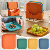 10Pcs Multi-function Spit Bone Dish Household Food Grade Plastic Spit Bone Dish Round Square Set Dining Table Garbage Plate