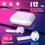 Mini Headphones Wireless Bluetooth 5.0 i12 Tws EarbudsTouch Control Earphones Headsets for Iphone Samsung Xiaomi Huawei For iOS And Android - White
